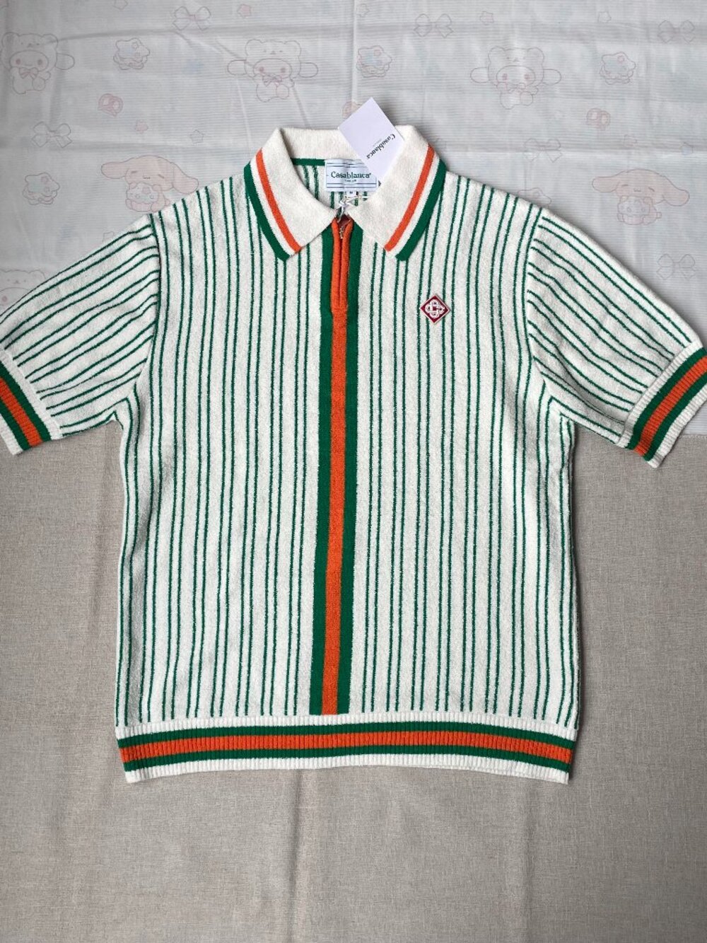Casablanca Striped Boucle Striped Polo Shirt